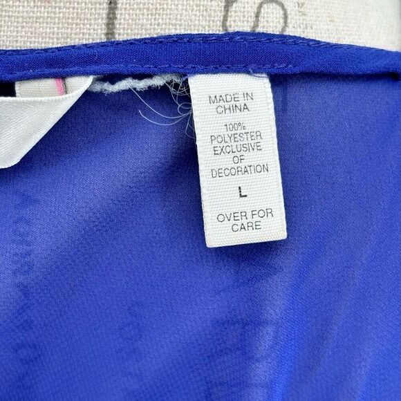 Victoria’s Secret Embroidered‎ Sheer Night Gown Blue Large - Picture 8 of 8